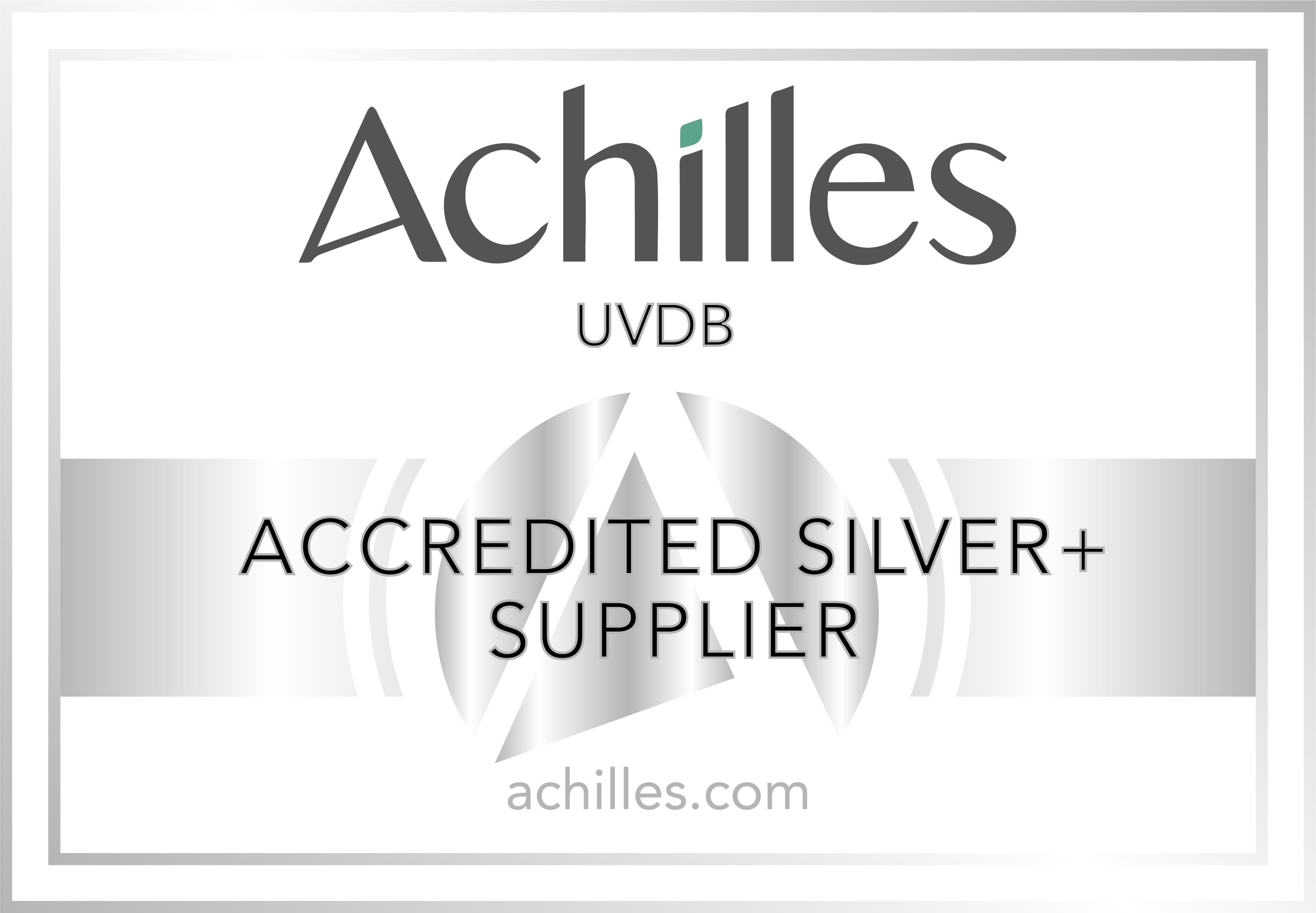 Achilles UVDB Accredited Silver Plus Supplier badge