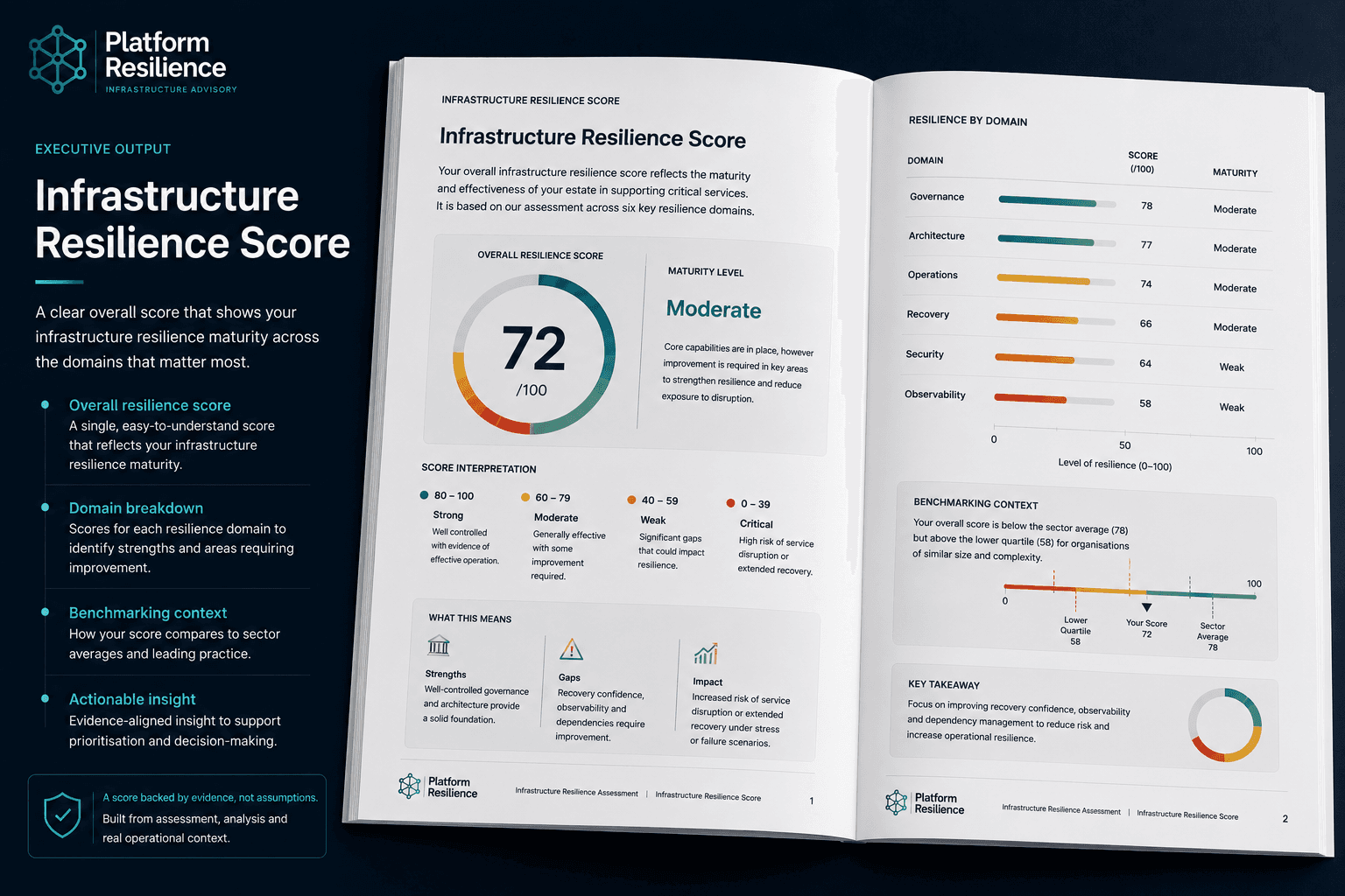 Example infrastructure resilience score output for an Infrastructure Resilience Assessment
